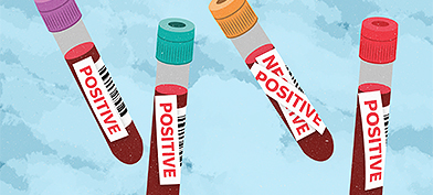 Four false positive chlamydia test vials.