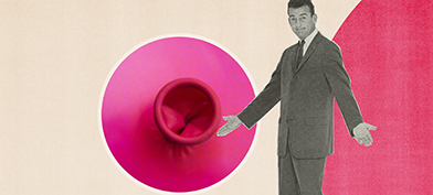A-man-stands-near-end-of-balloon-similar-appearance-butthole