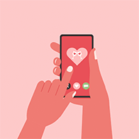 finger-pressing-on-cellphone-dating-app