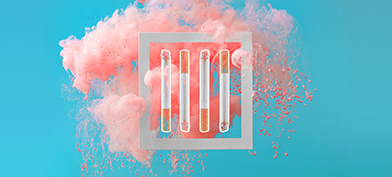 Four-cigarettes-are-in-a-square-in-front-of-a-pink-cloud
