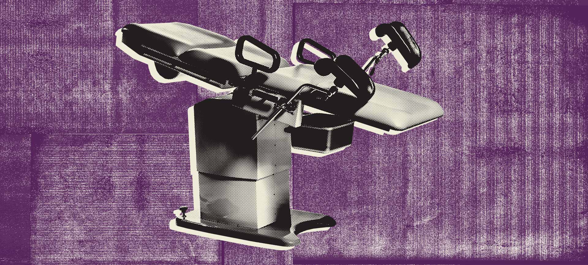 medical-table-sits-against-purple-background