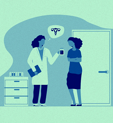 A women talks to her doctor about her sexual health.