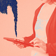 A woman uses her tablet to contact a telehealth provider for her abortion medication.