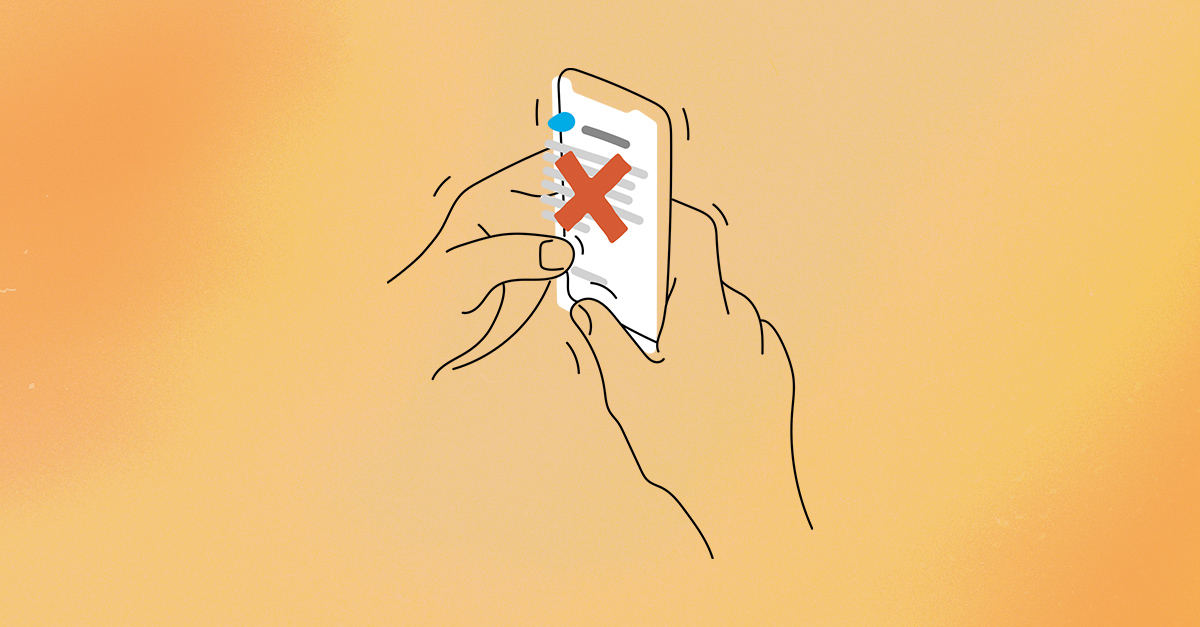 Hands holding a cellphone scroll through misinformation about men's health.