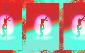 Three-copies-of-a-woman-upside-down-on-a-stripper-pole
