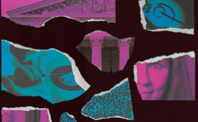 Torn picture pieces of the Supreme Court and an IVF procedure are placed in a collage.